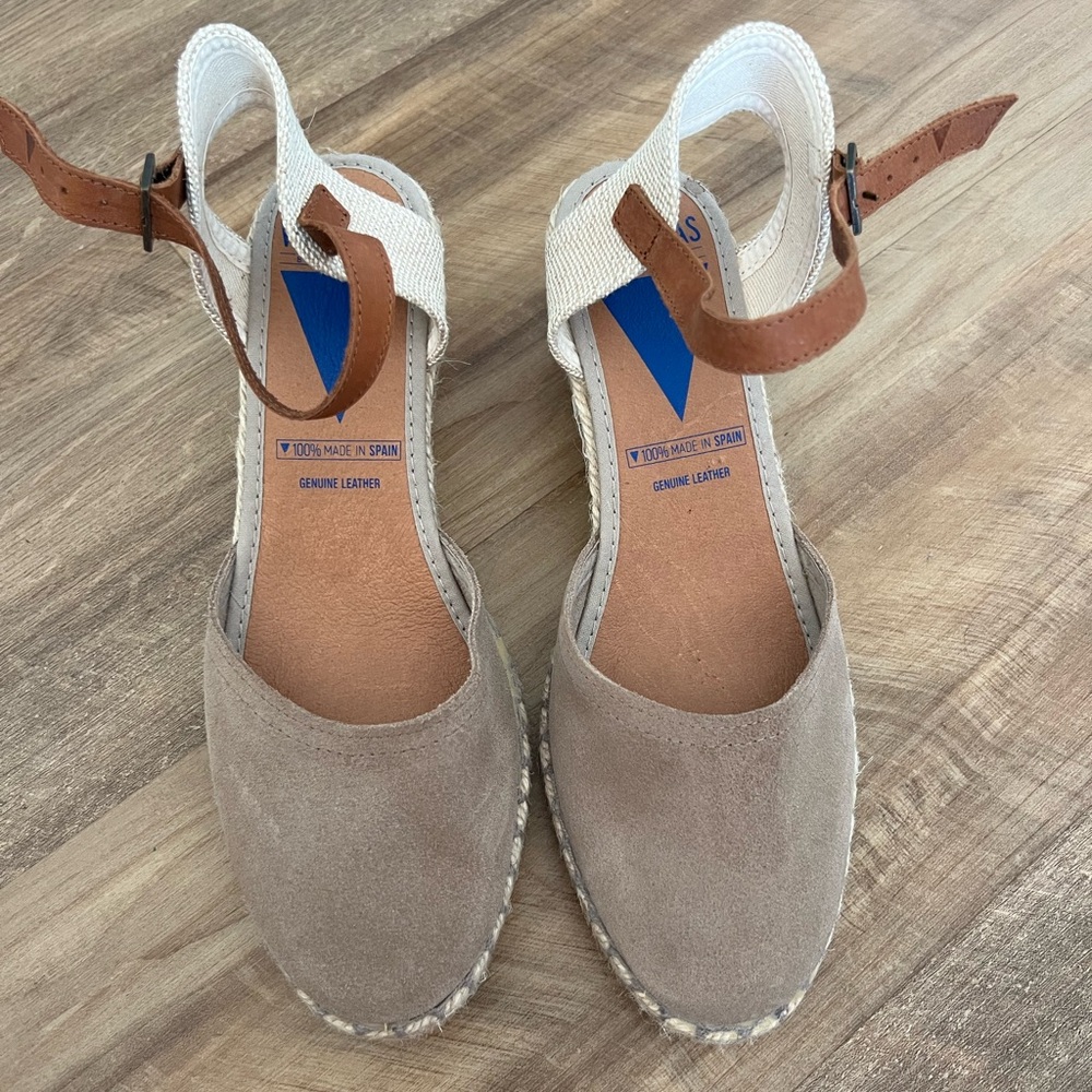 Verbenas suede wedge sandals espadrilles